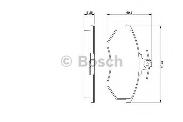BOSCH 0986466698 Комплект тормозных колодок, дисковый тормоз