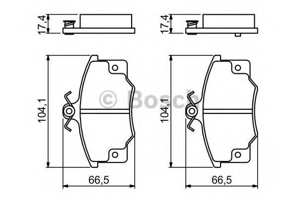 BOSCH 0986468380 Комплект тормозных колодок, дисковый тормоз