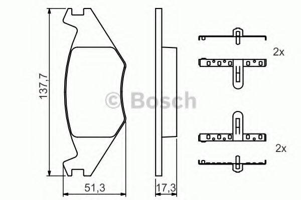 BOSCH 0986468890 Комплект тормозных колодок, дисковый тормоз