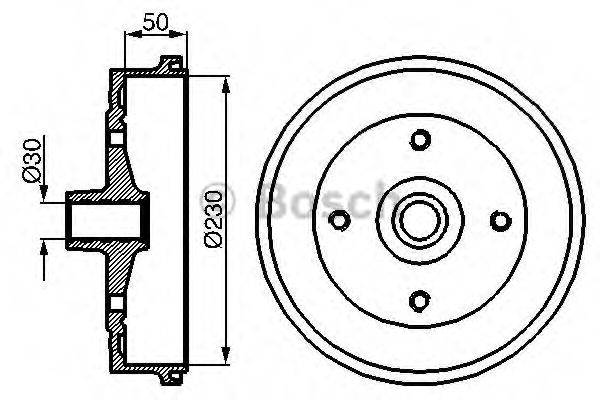 BOSCH 0986477030 Тормозной барабан