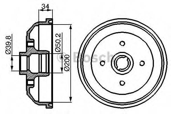 BOSCH 0986477040 Тормозной барабан