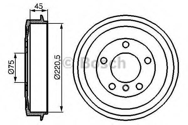 BOSCH 0986477043 Тормозной барабан
