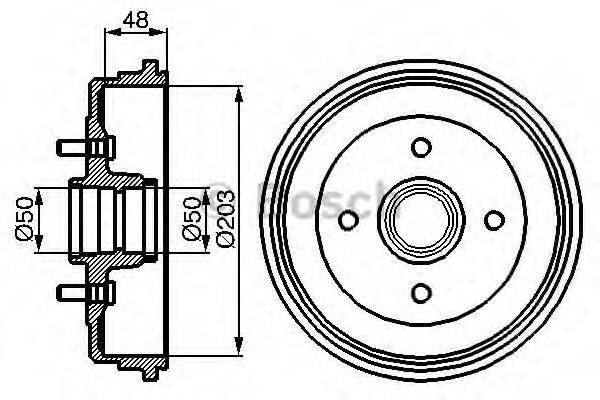 BOSCH 0986477049 Тормозной барабан