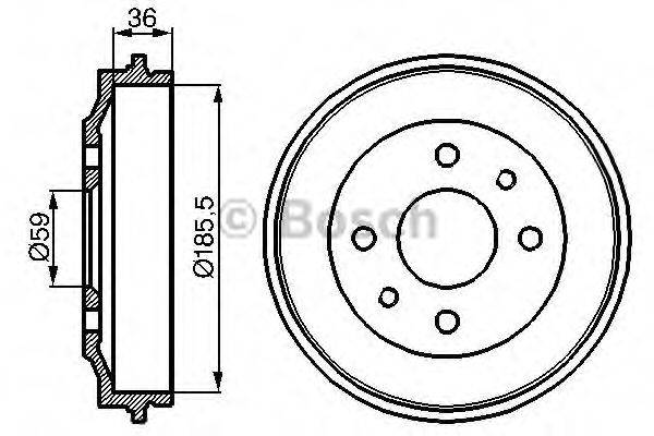 BOSCH 0986477055 Тормозной барабан