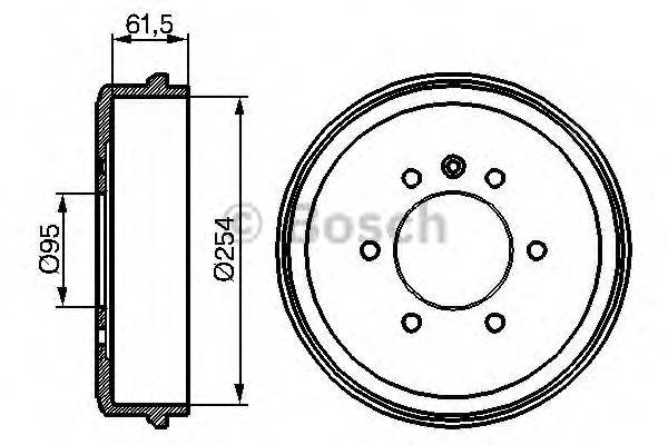 BOSCH 0986477145 Тормозной барабан