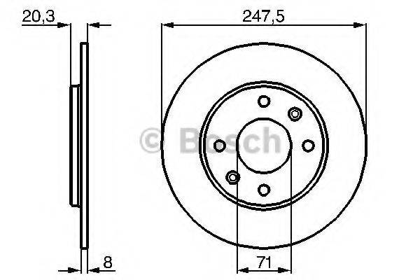 BOSCH 0986478371 Тормозной диск