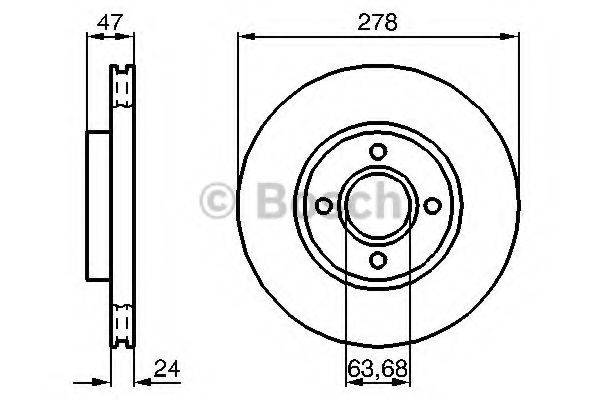 BOSCH 0986478427 Тормозной диск