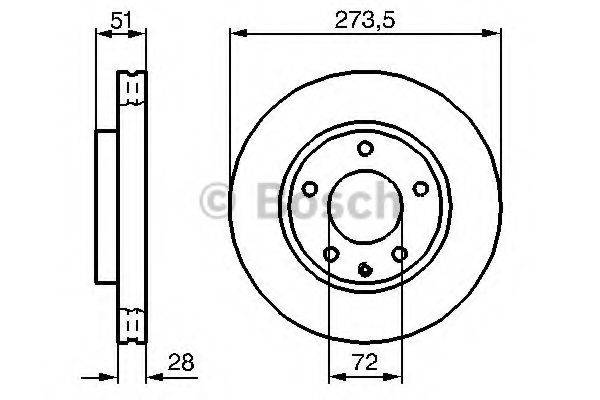 BOSCH 0986479016 Тормозной диск