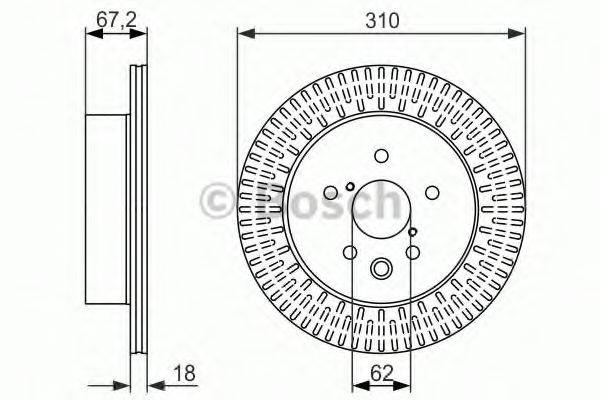 BOSCH 0986479615 Тормозной диск