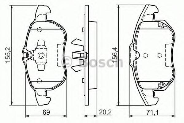 BOSCH 0986494073 Комплект тормозных колодок, дисковый тормоз