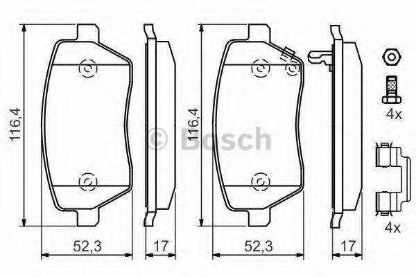 BOSCH 0986494160 Комплект тормозных колодок, дисковый тормоз