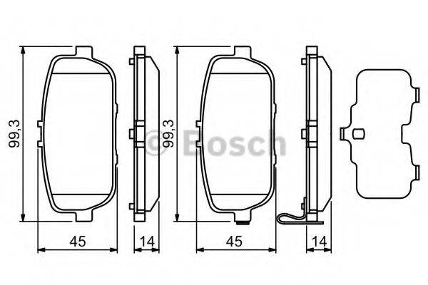 BOSCH 0986494190 Комплект тормозных колодок, дисковый тормоз