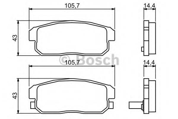 BOSCH 0986494223 Комплект тормозных колодок, дисковый тормоз