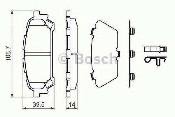 BOSCH 0986494232 Комплект тормозных колодок, дисковый тормоз