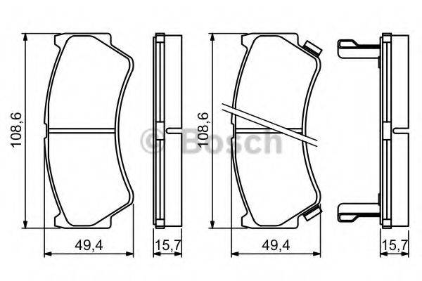 BOSCH 0986494234 Комплект тормозных колодок, дисковый тормоз
