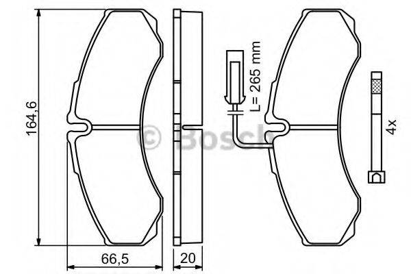 BOSCH 0986494239 Комплект тормозных колодок, дисковый тормоз