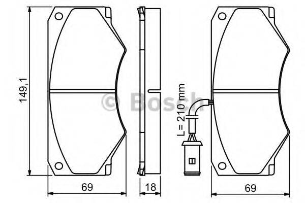 BOSCH 0986494301 Комплект тормозных колодок, дисковый тормоз