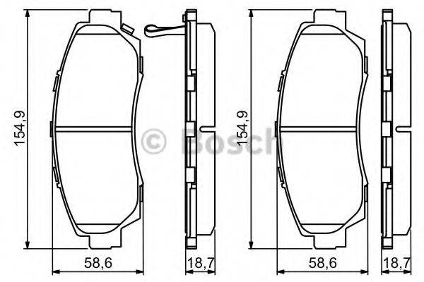 BOSCH 0986494308 Комплект тормозных колодок, дисковый тормоз