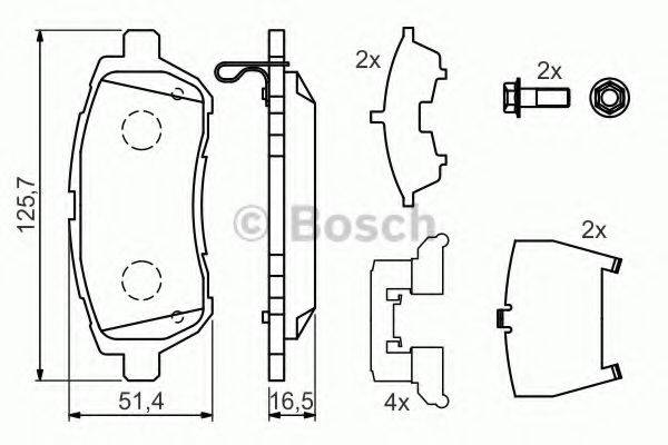 BOSCH 0986494320 Комплект тормозных колодок, дисковый тормоз