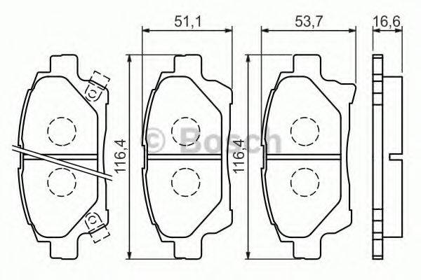 BOSCH 0986494333 Комплект тормозных колодок, дисковый тормоз