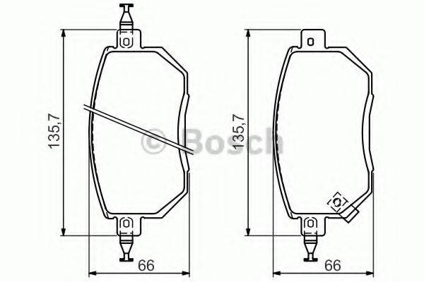 BOSCH 0986494366 Комплект тормозных колодок, дисковый тормоз