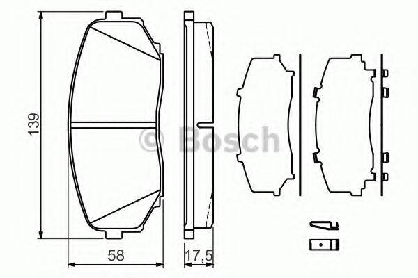 BOSCH 0986494375 Комплект тормозных колодок, дисковый тормоз