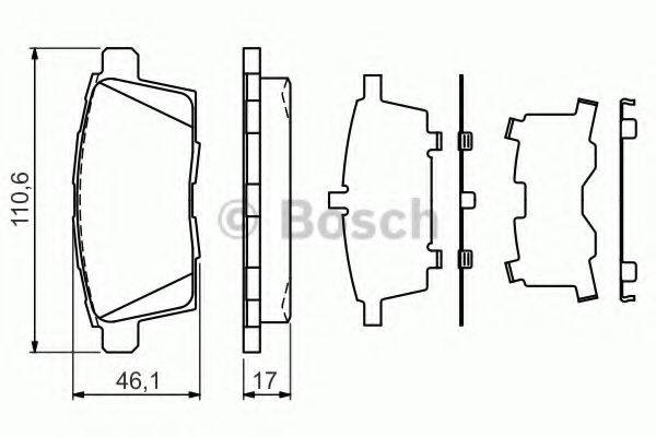 BOSCH 0986494376 Комплект тормозных колодок, дисковый тормоз
