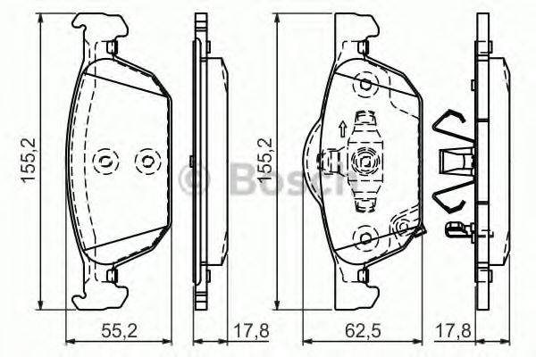 BOSCH 0986494383 Комплект тормозных колодок, дисковый тормоз