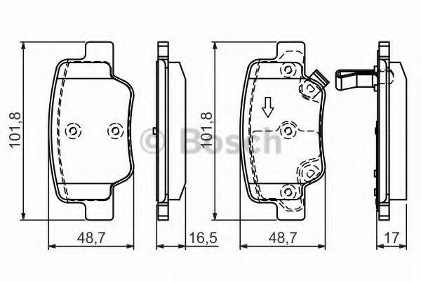 BOSCH 0986494404 Комплект тормозных колодок, дисковый тормоз