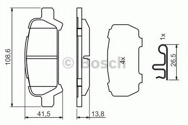 BOSCH 0986494445 Комплект тормозных колодок, дисковый тормоз