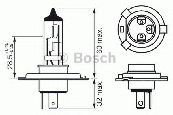 BOSCH 1987302048 Лампа накаливания, фара дальнего света; Лампа накаливания, основная фара