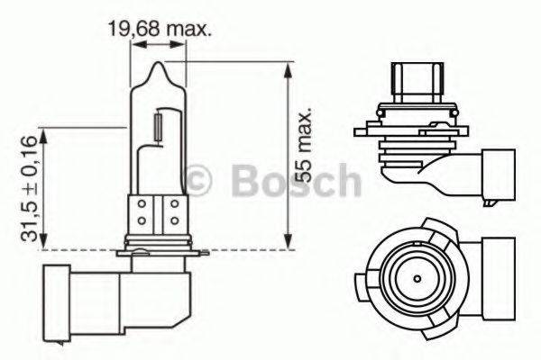 BOSCH 1987302153 Лампа накаливания, фара дальнего света; Лампа накаливания, основная фара; Лампа накаливания, противотуманная фара