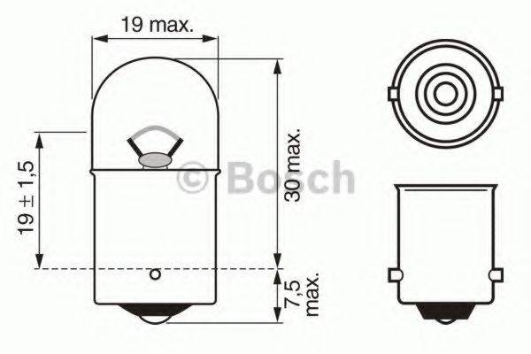 BOSCH 1987302283 Лампа накаливания, фонарь освещения номерного знака; Лампа накаливания, фара заднего хода; Лампа накаливания, задний гарабитный огонь; Лампа накаливания, стояночные огни / габаритные фонари; Лампа накаливания, габаритный огонь