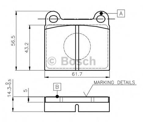 BOSCH 0986TB2000 Комплект тормозных колодок, дисковый тормоз