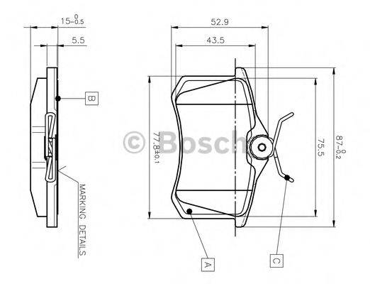 BOSCH 0986TB2012 Комплект тормозных колодок, дисковый тормоз