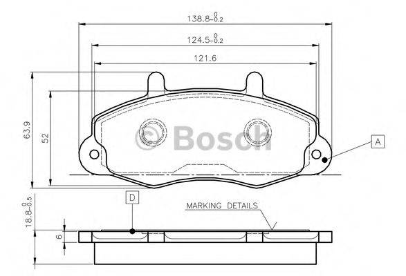 BOSCH 0986TB2019 Комплект тормозных колодок, дисковый тормоз