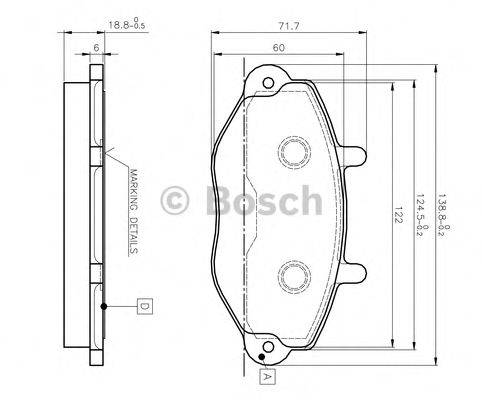 BOSCH 0986TB2020 Комплект тормозных колодок, дисковый тормоз