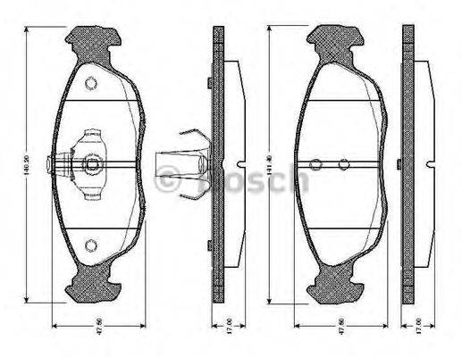 BOSCH 0986TB2026 Комплект тормозных колодок, дисковый тормоз