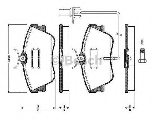 BOSCH 0986TB2028 Комплект тормозных колодок, дисковый тормоз