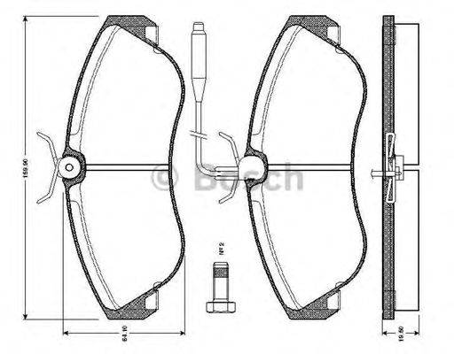 BOSCH 0986TB2029 Комплект тормозных колодок, дисковый тормоз