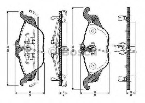 BOSCH 0986TB2044 Комплект тормозных колодок, дисковый тормоз