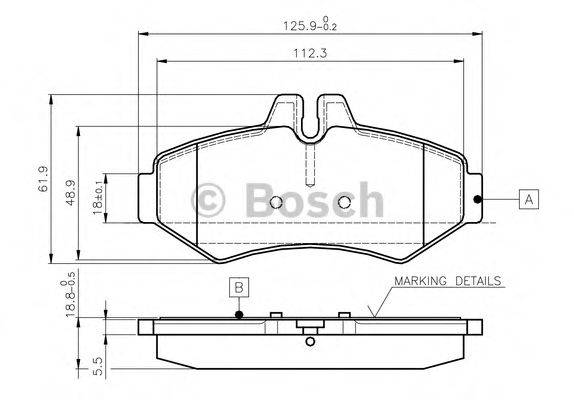 BOSCH 0986TB2046 Комплект тормозных колодок, дисковый тормоз