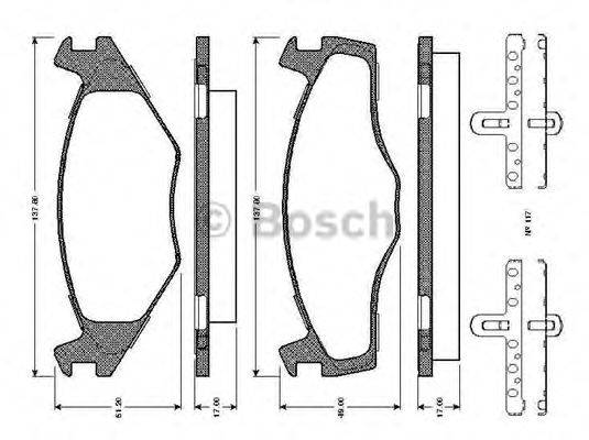 BOSCH 0986TB2091 Комплект тормозных колодок, дисковый тормоз