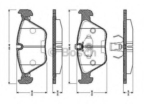 BOSCH 0986TB2153 Комплект тормозных колодок, дисковый тормоз