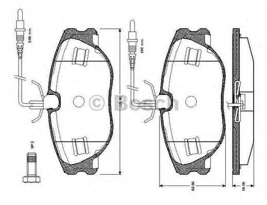 BOSCH 0986TB2166 Комплект тормозных колодок, дисковый тормоз