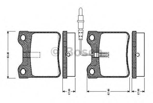 BOSCH 0986TB2177 Комплект тормозных колодок, дисковый тормоз