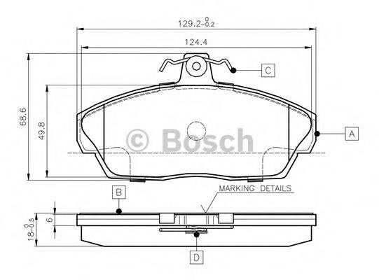 BOSCH 0986TB2189 Комплект тормозных колодок, дисковый тормоз