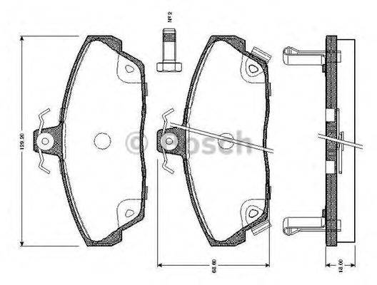 BOSCH 0986TB2190 Комплект тормозных колодок, дисковый тормоз