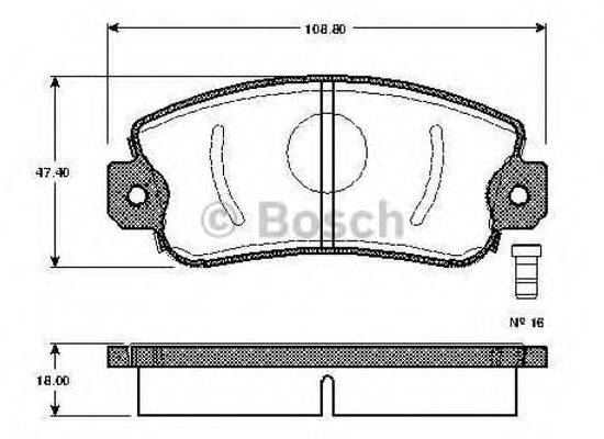 BOSCH 0986TB2201 Комплект тормозных колодок, дисковый тормоз