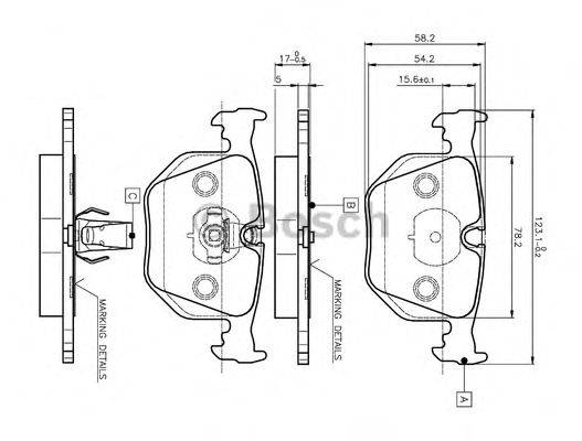 BOSCH 0986TB2204 Комплект тормозных колодок, дисковый тормоз